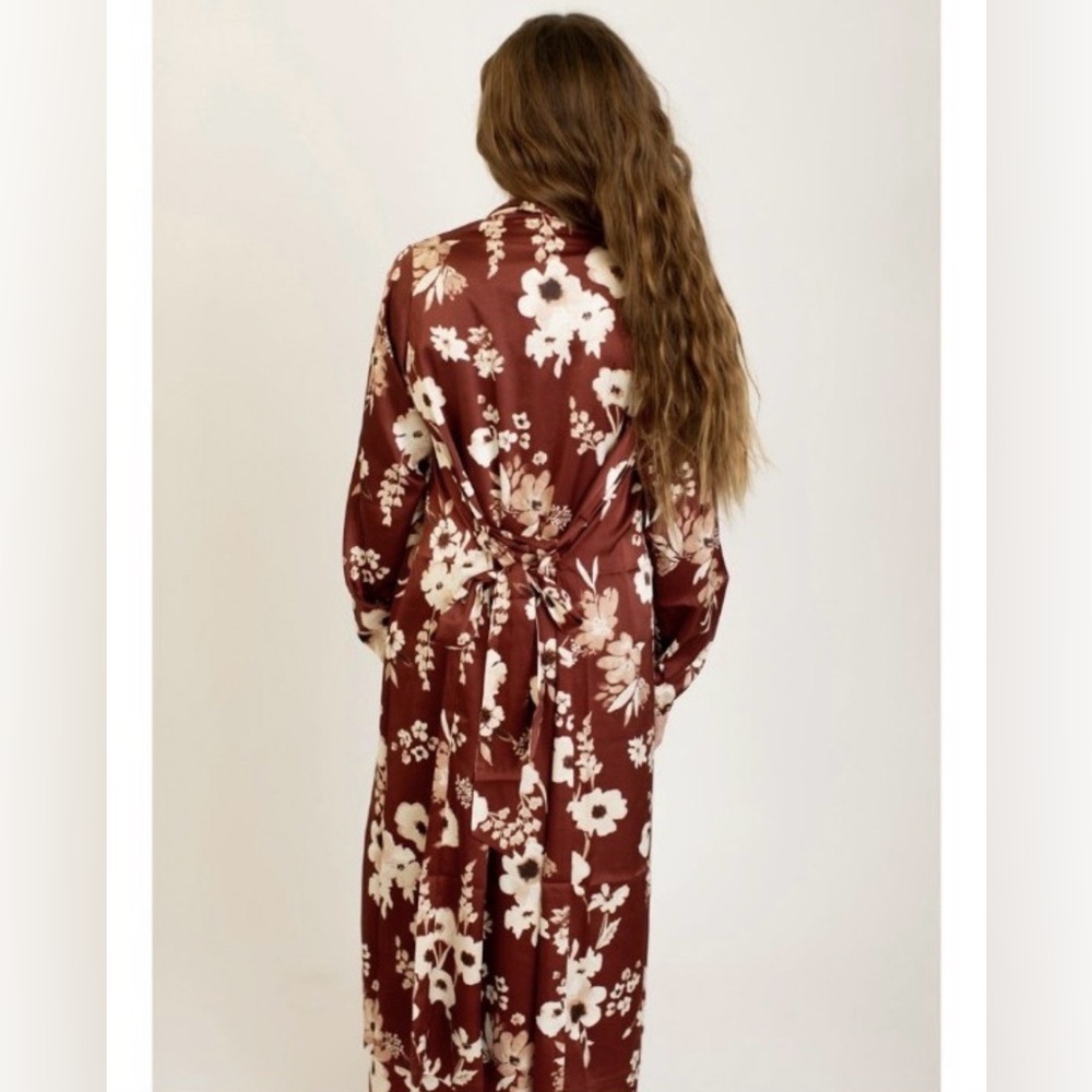 NWT Joyfolie Mia Joy Poma Duster Rust Floral Girls Size 12 - Picture 3 of 8